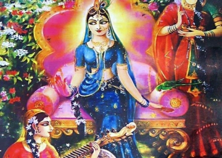 Radha Teaches Poetry to Manjaris